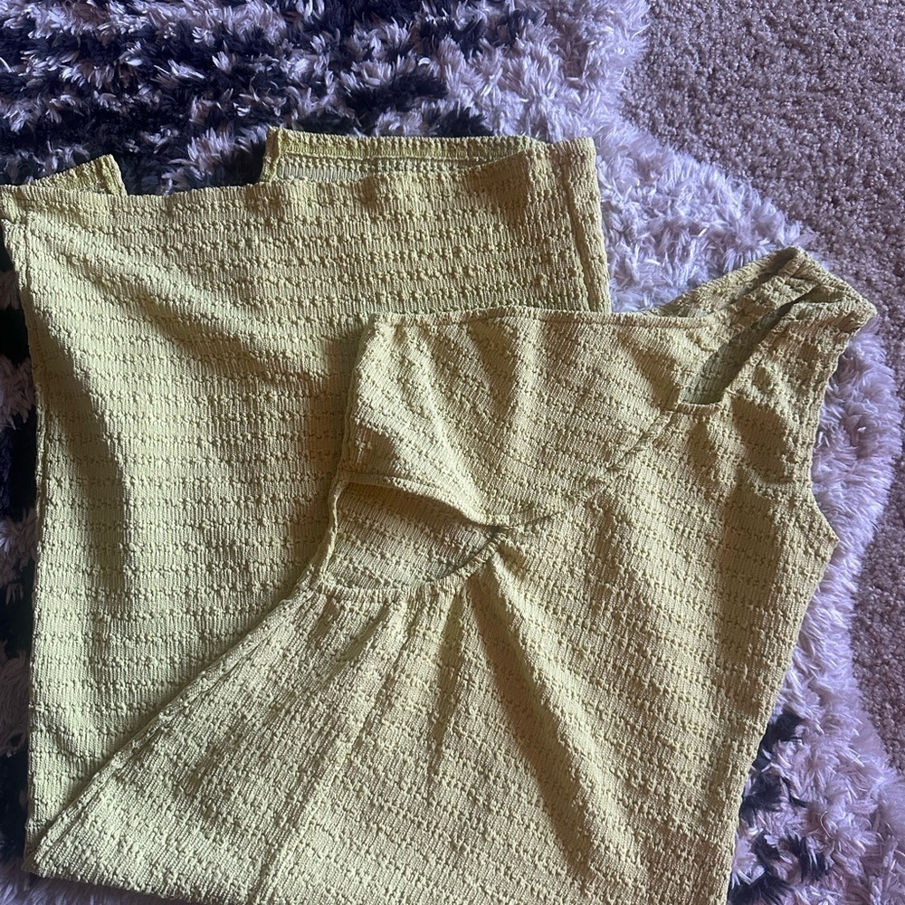 Elegant Lime Green Cutout Dress Size Large - Picture 6 of 7